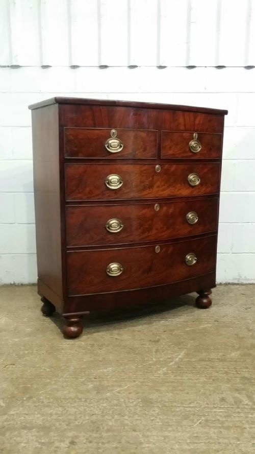 fig 1. ANTIQUE WILLIAM 1V MAHOGANY CHEST OF DRAWERS C1830