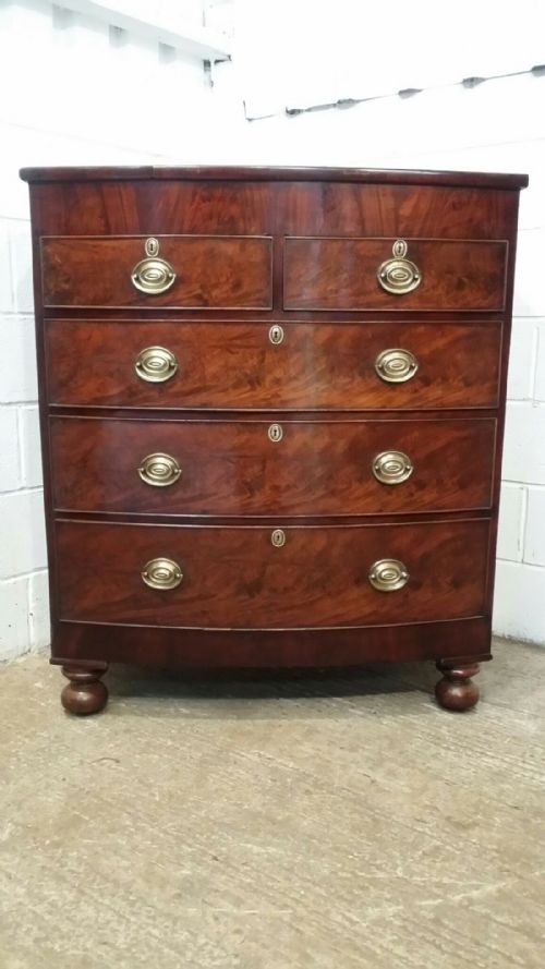 fig 2. ANTIQUE WILLIAM 1V MAHOGANY CHEST OF DRAWERS C1830