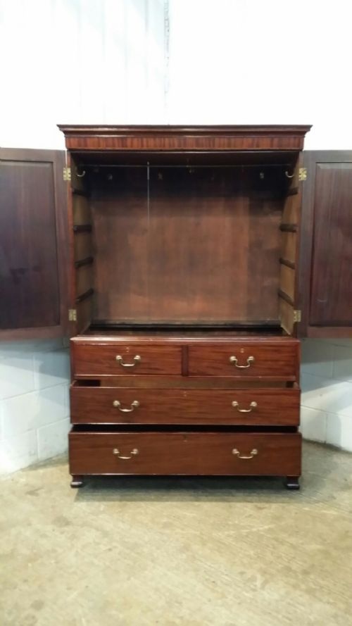 fig 2. ANTIQUE GEORGIAN MAHOGANY CLOTHES PRESS C1780