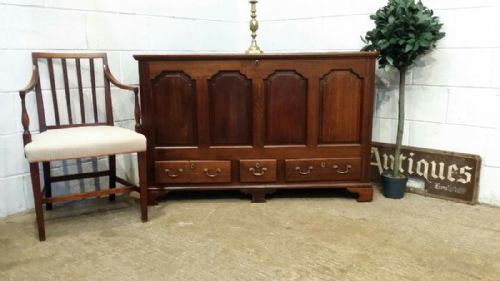 Antique Large Georgian Period Joined Oak Mule Chest C1780