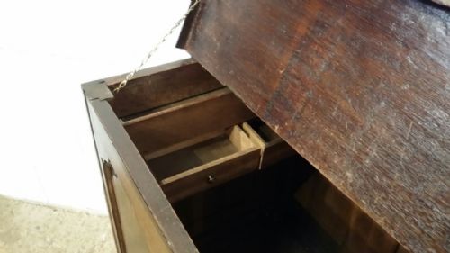 fig 1. ANTIQUE LARGE GEORGIAN PERIOD JOINED OAK MULE CHEST C1780