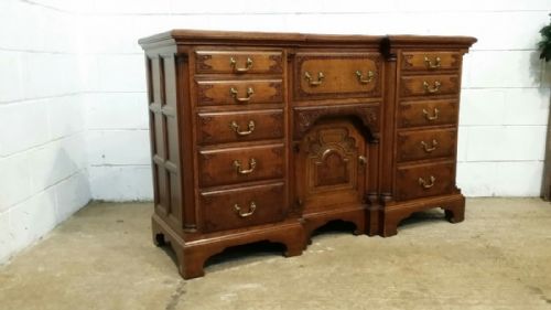 fig 1. ANTIQUE VICTORIAN OAK BREAKFRONT SIDEBOARD WITH SECRETAIRE C1890