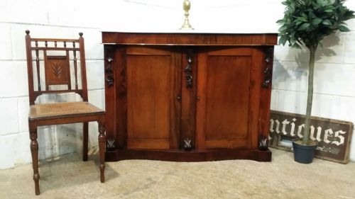 Antique Victorian Rosewood & Marble Serpentine Chiffonier Sideboard C1880