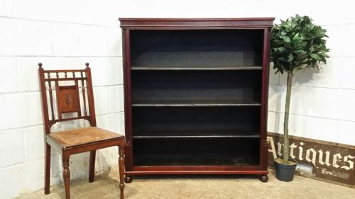 Antique Victorian Mahogany Open Bookcase C1880