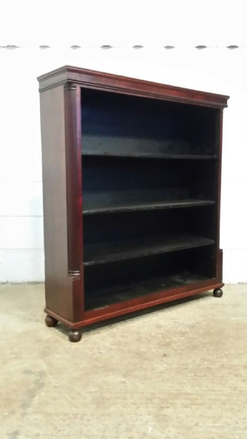 fig 1. ANTIQUE VICTORIAN MAHOGANY OPEN BOOKCASE C1880