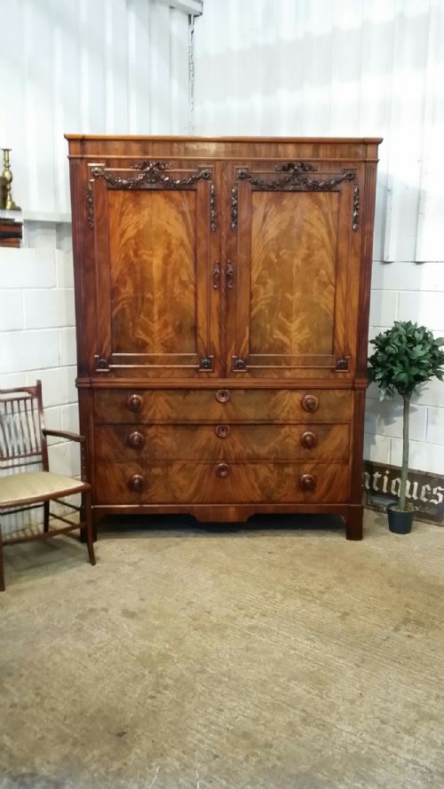 Antique Early 19th Century French Mahigany Clothes Press C1830