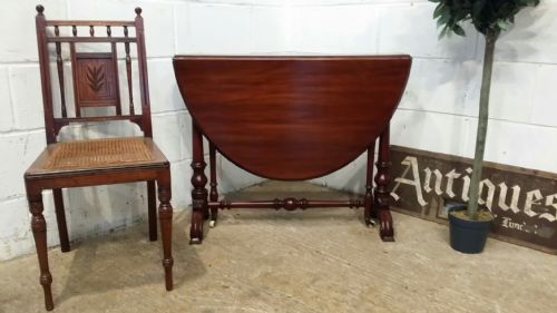Antique Victorian Mahogany Oval Sutherland Gate Leg Table C1880