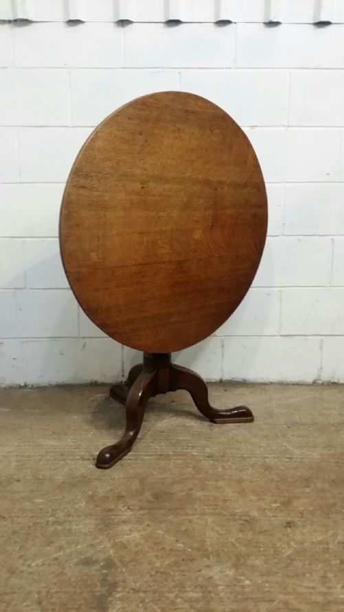 fig 1. ANTIQUE GEORGIAN PERIOD OAK TILT TOP TABLE C1780