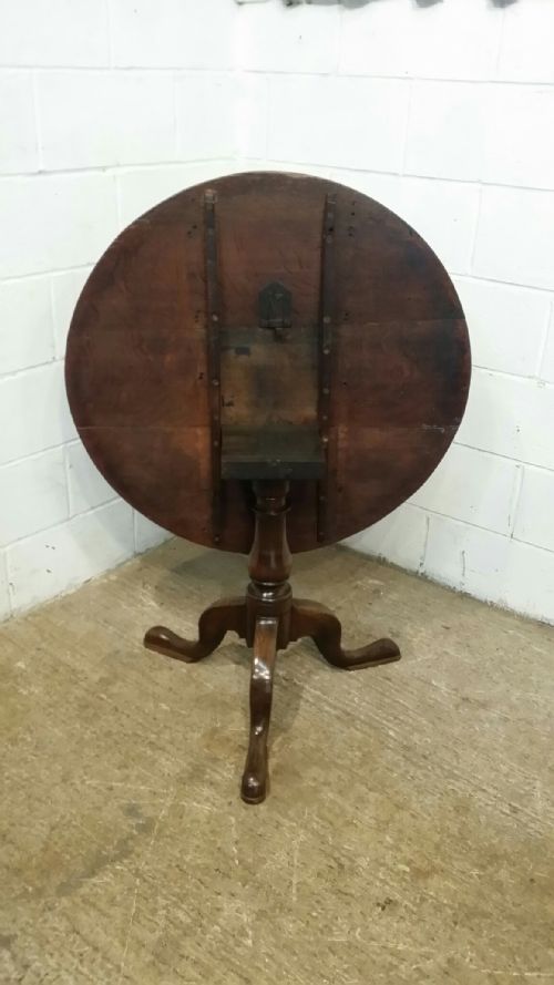 fig 2. ANTIQUE GEORGIAN PERIOD OAK TILT TOP TABLE C1780
