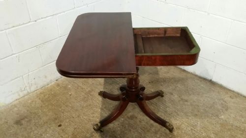 fig 1. ANTIQUE REGENCY MAHOGANY FOLD OVER TEA TABLE C1820