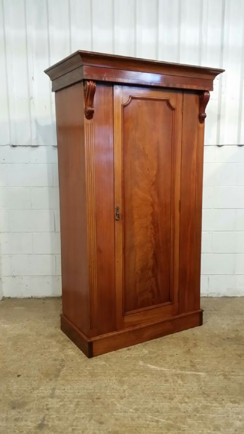 fig 1. ANTIQUE VICTORIAN MAHOGANY SINGLE DOOR WARDROBE C1880
