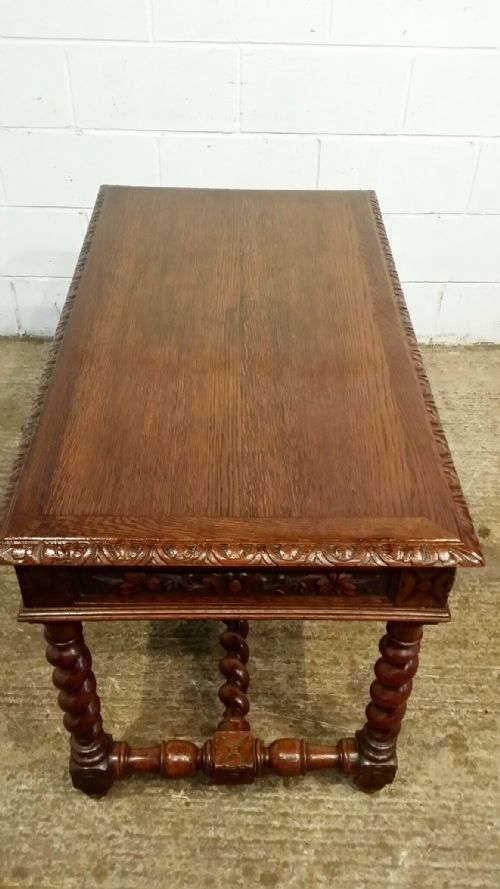 fig 1. ANTIQUE FRENCH OAK WRITING TABLE DESK C1880