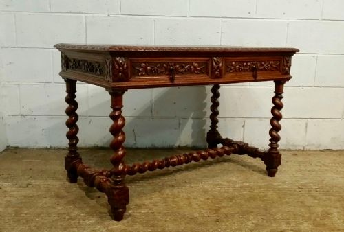 fig 2. ANTIQUE FRENCH OAK WRITING TABLE DESK C1880