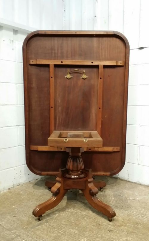 fig 2. ANTIQUE REGENCY MAHOGANY TILT TOP RECTANGULAR DINING TABLE C1820