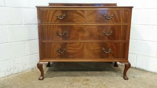 fig 2. ANTIQUE EDWARDIAN FLAMED MAHOGANY CHEST OF DRAWERS C1900