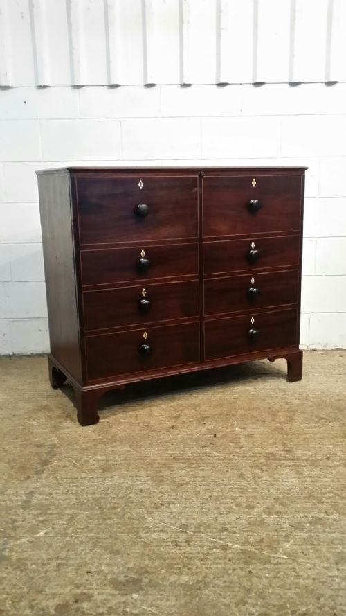fig 1. ANTIQUE REGENCY MAHOGANY INLAID CABINET WITH FALSE DRAWER FRONT C1820