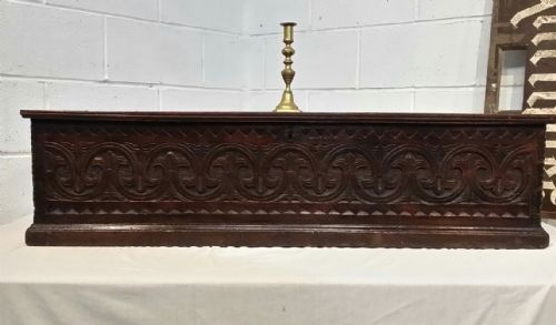 Antique Early 18th Century  Period Carved Joined Oak Box C1720