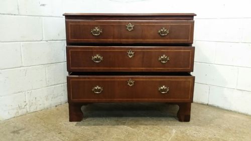 fig 2. ANTIQUE GEORGIAN PERIOD MAHOGANY INLAID CHEST OF DRAWERS C1780