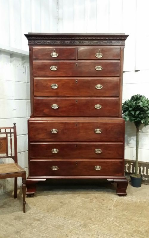 Antique Regency Mahogany Chest on Chest Secretaire C1820