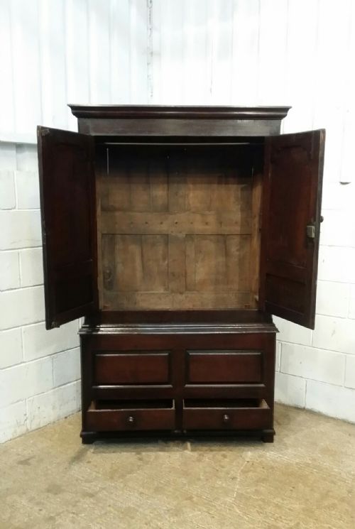 fig 2. ANTIQUE GEORGIAN PERIOD JOINED OAK TACK CUPBOARD PRESS C1770
