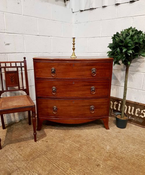 Antique Regency Mahogany Bow Front Chest of Drawers C1820
