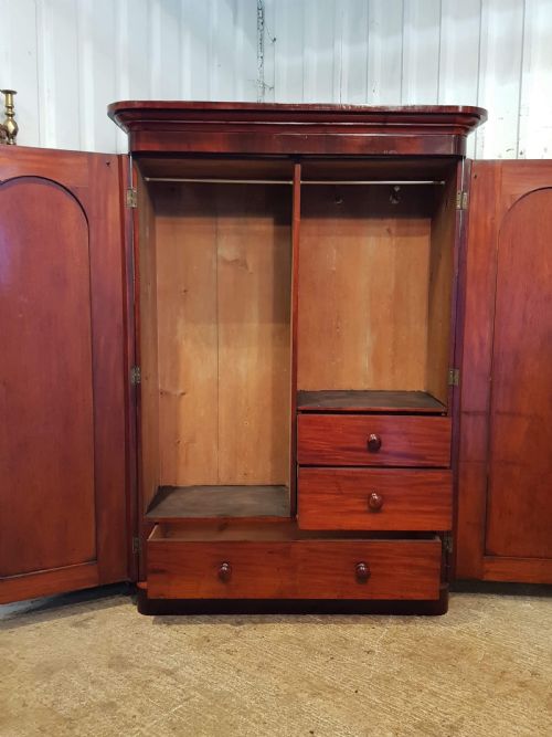 fig 2. ANTIQUE VICTORIAN MAHOGANY DOUBLE WARDROBE C1880