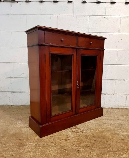 fig 2. ANTIQUE VICTORIAN MAHOGANY SMALL GLAZED BOOKCASE C1880