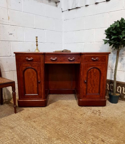 Antique Victorian Mahogany Twin Pedestal Desk C1880