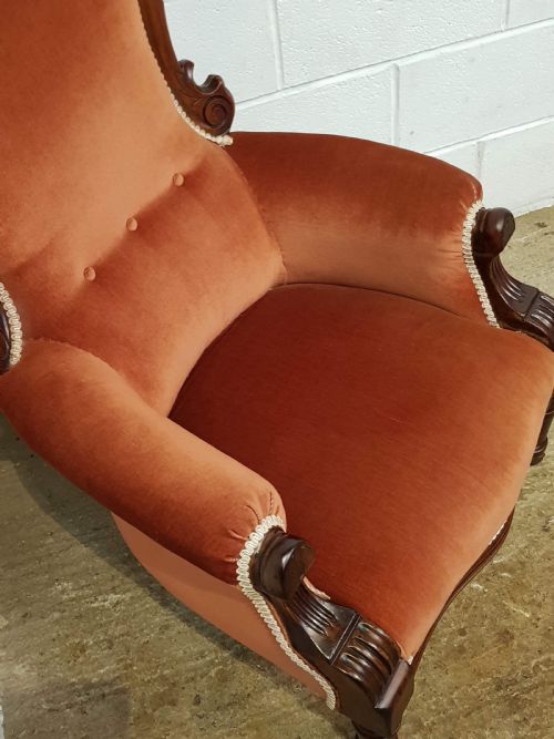 fig 2. ANTIQUE VICTORIAN WALNUT ARMCHAIR C1880