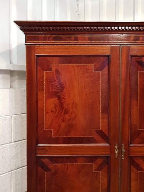 fig 2. ANTIQUE LATE VICTORIAN MAHOGANY DOUBLE WARDROBE C1890