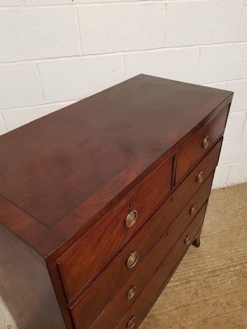 fig 1. ANTIQUE REGENCY MAHOGANY CHEST OF DRAWERS C1820