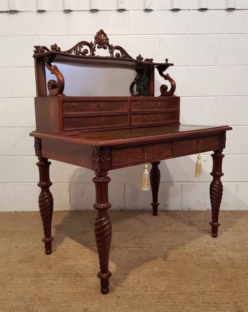 Antique William 1v Mahogany Mirror Backed Gillows Writing Desk C1830