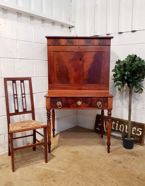Antique Early 19th Century Mahogany Secretaire Cabinet with Secret Compartment C1840