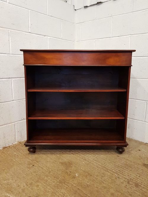 Antique Victorian Mahogany Open Bookcase C1880