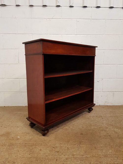 fig 1. ANTIQUE VICTORIAN MAHOGANY OPEN BOOKCASE C1880