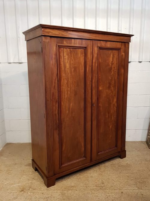 fig 1. ANTIQUE WILLIAM 1V MAHOGANY DOUBLE WARDROBE C1830