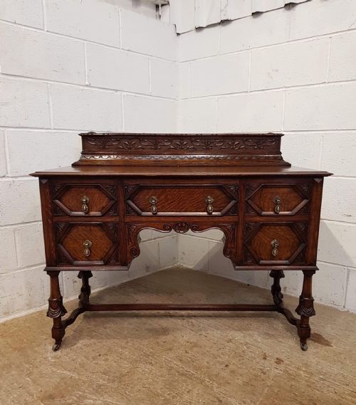 fig 1. ANTIQUE OAK GEOMETRIC WRITING DESK C1920