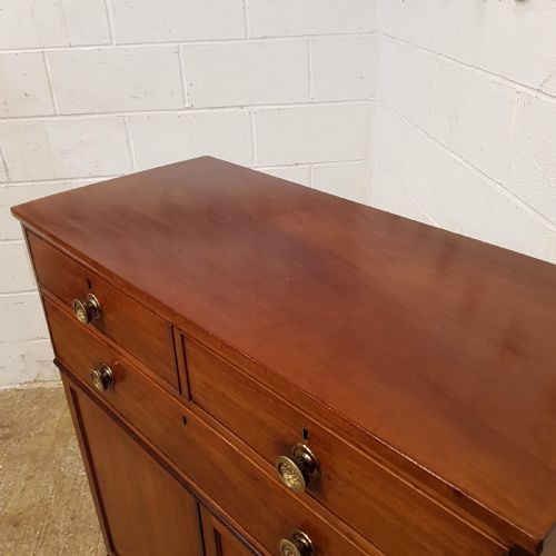 fig 1. ANTIQUE REGENCY MAHOGANY LOW CLOTHES PRESS C1820