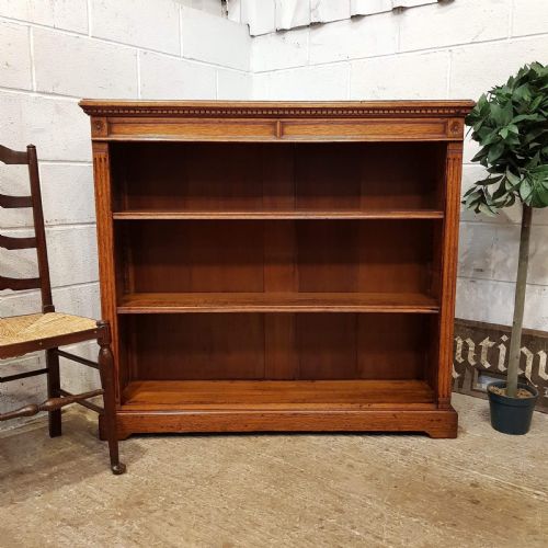 Antique Victorian Oak Open Bookcase C1880