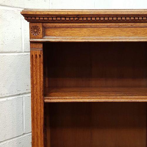 fig 2. ANTIQUE VICTORIAN OAK OPEN BOOKCASE C1880