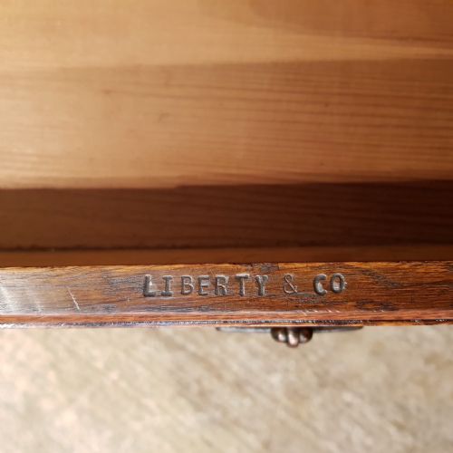 fig 1. ANTIQUE ARTS & CRAFTS OAK WARDROBE COMPACTUM BY LIBERTY & CO C1890