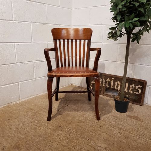 Antique Edw@rdian Oak Desk Chair C1900