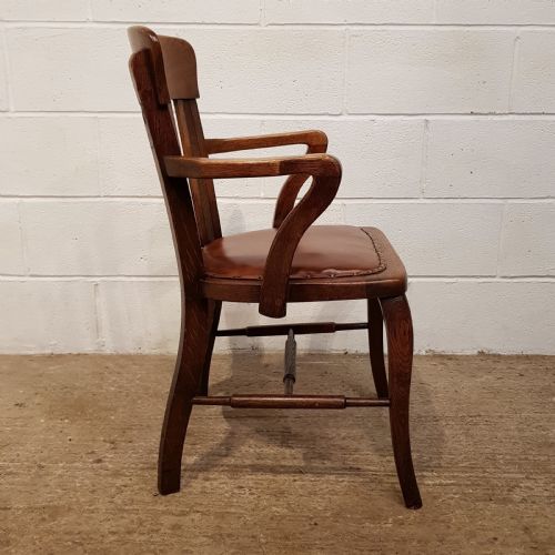 fig 1. ANTIQUE EDW@RDIAN OAK DESK CHAIR C1900