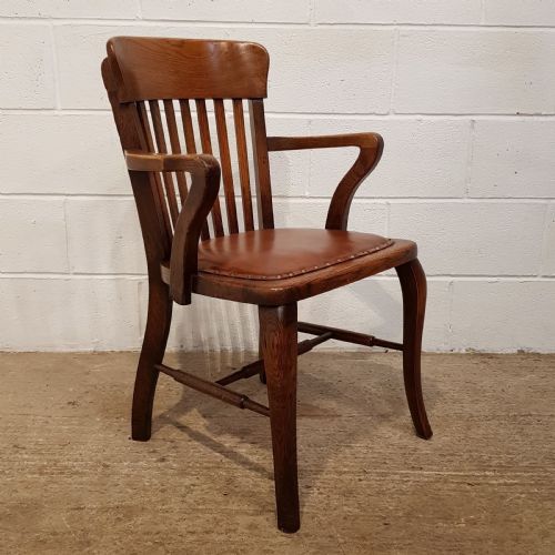 fig 2. ANTIQUE EDW@RDIAN OAK DESK CHAIR C1900