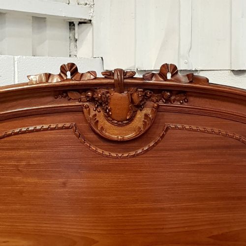 fig 1. ANTIQUE LATE 19TH CENTURY FRENCH BOISERIE WALNUT DOUBLE BED C1890