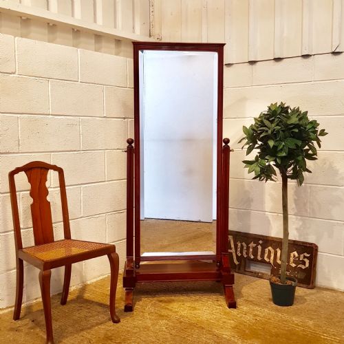 Antique William 1v Mahogany Cheval Mirror C1830