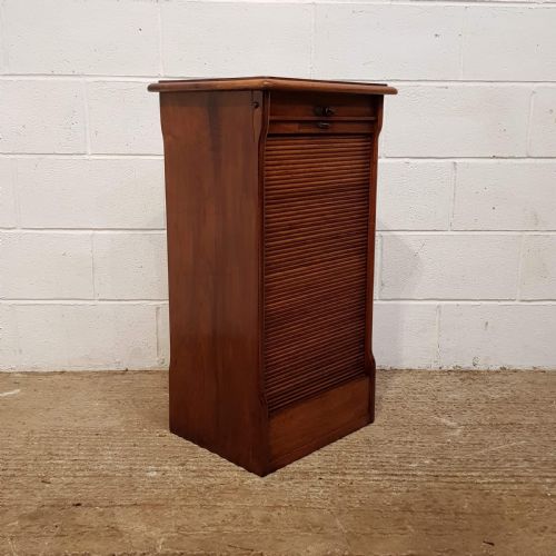 fig 1. ANTIQUE EDWARDIAN MAHOGANY TAMBOR FRONT CABINET C1900
