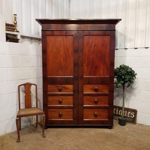 Antique William 1v Mahogany Double Wardrobe  C1830