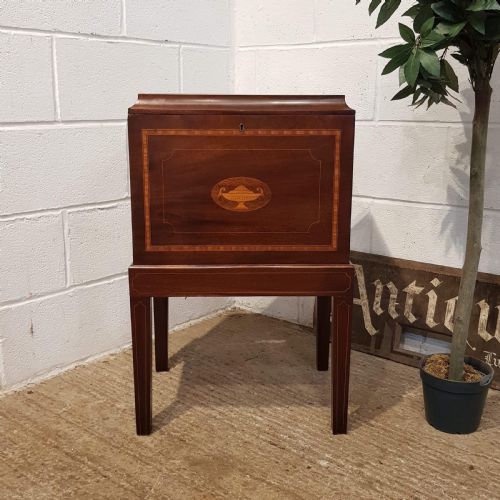 Antique Edwardian Inlaid Mahogany Wine Cooler Box on Stand C1900