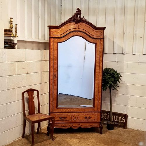 Superb Antique 19th Century Maple & Mahogany French Armoire C1880